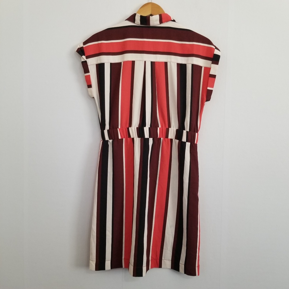 Express Striped Red Black Dress Size Medium - Picture 4 of 7